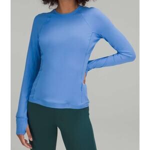 #471 NWT Lululemon Its Rulu Run Long Sleeve Shirt Blue Nile Sz 14